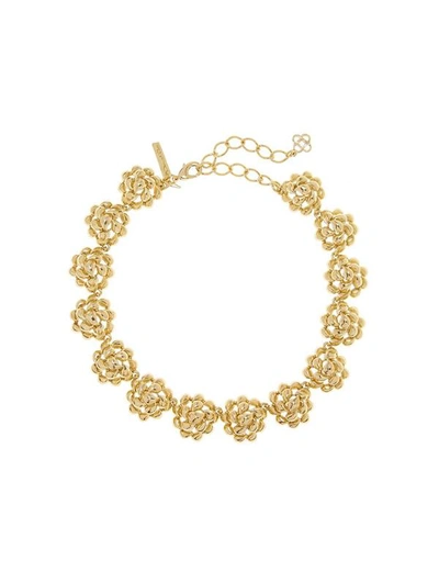 Shop Oscar De La Renta Domed Teardrop Necklace In Gold