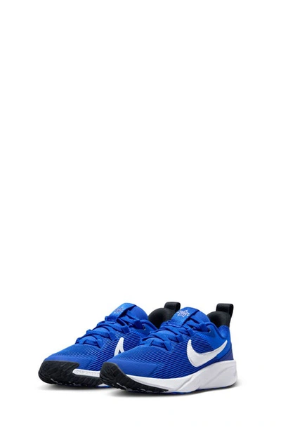 Shop Nike Kids' Star Runner 4 Sneaker In Blue/ White/ Black/ White