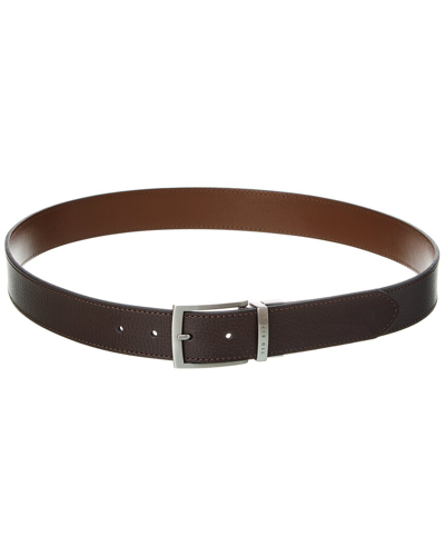 Shop Ted Baker Breemer Reversible Leather Belt In Brown