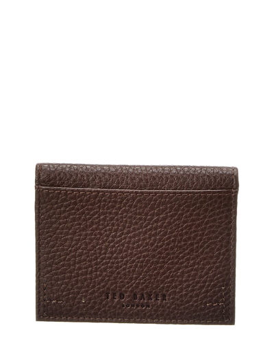 Shop Ted Baker Pannal Color Leather Card Holder In Brown