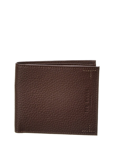 Shop Ted Baker Blocked Color Leather Bifold Wallet In Brown