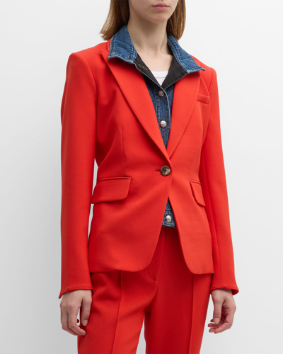 Shop Veronica Beard Cut-away Dickey Jacket In Flame