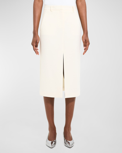 Shop Theory Admiral Crepe Midi Trouser Skirt In Rice
