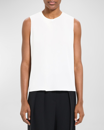 Shop Theory Modern Silk Georgette Sleeveless Blouse In Iv