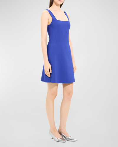 Shop Theory Square-neck Mini Dress In Lupine