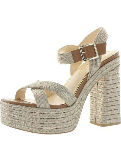 Shop Jessica Simpson Brycen Womens Woven Ankle Strap Platform Sandals In Gold