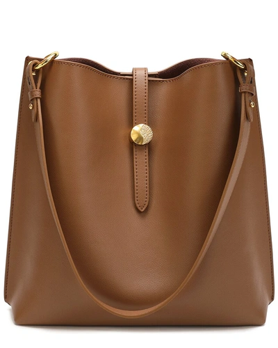 Shop Tiffany & Fred Smooth Leather Shoulder Bag In Brown