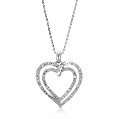 Vir Jewels 1/14 Cttw Lab Grown Diamond Heart Pendant Necklace .925 Sterling Silver 3/4 Inch With 18 Inch Chain, In Silver