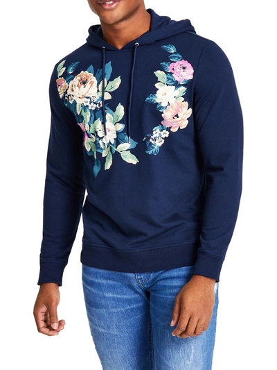 Shop Inc Andres Mens Regular Fit Floral Hoodie In Multi