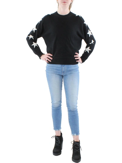 Shop Aqua Womens Cashmere Star Pullover Sweater In Black