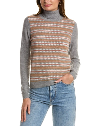 Shop Kier + J Turtleneck Cashmere Sweater In Grey