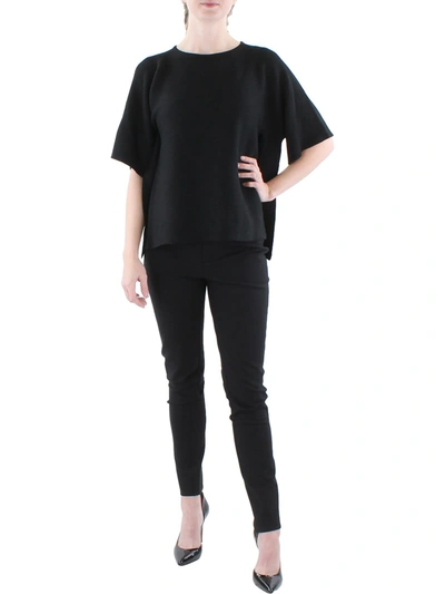 Shop Philosophy Womens Ribbed Open Side Tunic Top In Black