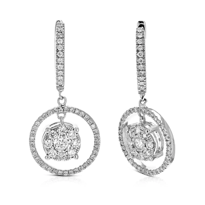 Vir Jewels 1 Cttw 190 Stones Round Lab Grown Diamond Dangle Earring .925 Sterling Silver Prong Set, 2/5 Inch In Silver