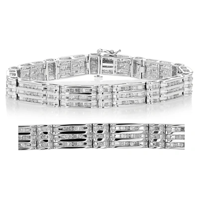 Vir Jewels 2.25 Cttw Men's Diamond Bracelet .925 Sterling Silver With Rhodium 8 Inch 15 Grams In Silver