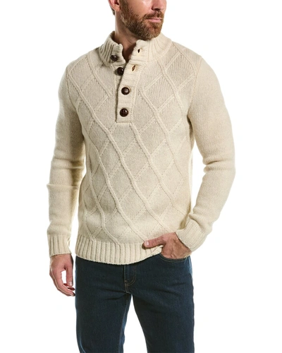 Shop Loft 604 Argyle Wool Mock Neck Sweater In White