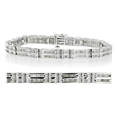 Vir Jewels 1.75 Cttw Men's Diamond Bracelet .925 Sterling Silver With Rhodium 9 Inch 12 Grams In Silver