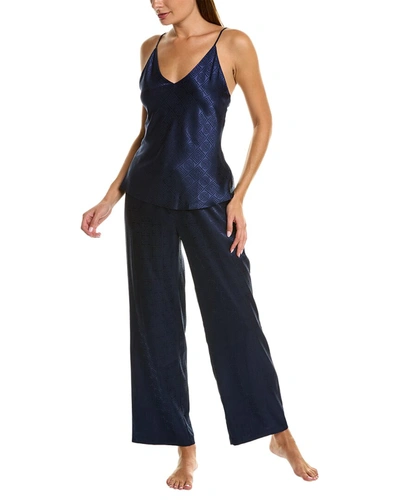 Shop Natori 2pc Infinity Jacquard Pajama Set In Blue