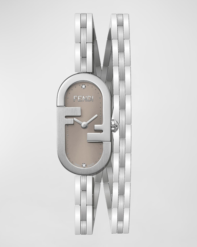 Shop Fendi O'lock Vertical Oval Bracelet Watch In Visone