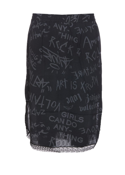 Shop Zadig & Voltaire Graphic Printed Lace In Black