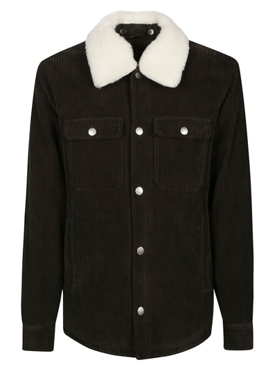 Shop Apc A.p.c. Long Sleeved Corduroy Jacket In Green