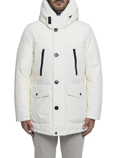 Shop Woolrich Hooded Padded Coat In White