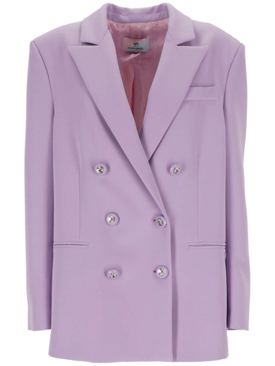 Shop Chiara Ferragni Double Breasted Blazer In Purple