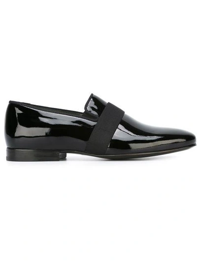 Shop Lanvin Band Detail Loafers - Black