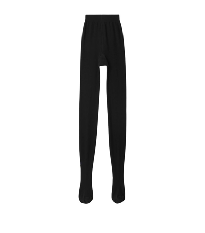 Shop Burberry Wool-blend Tights In Black