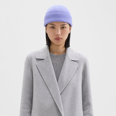 Shop Theory Beanie In Ribbed Cashmere In Grotto