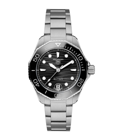 Shop Tag Heuer Stainless Steel Aquaracer Watch 36mm In Black