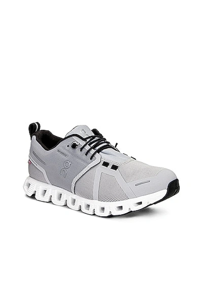 On Cloud 5 Waterproof Running Shoe In Glacier & White