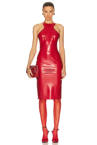 Shop Saint Laurent Sleeveless Dress In Red