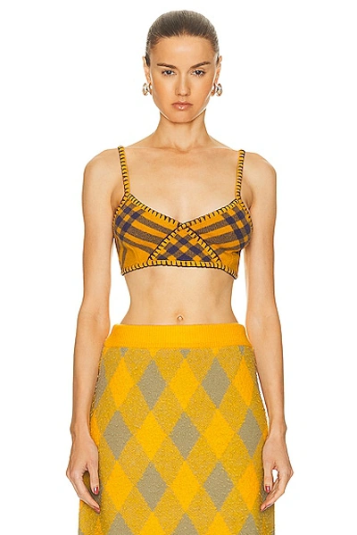 Shop Burberry Bralette Top In Pear Ip Check