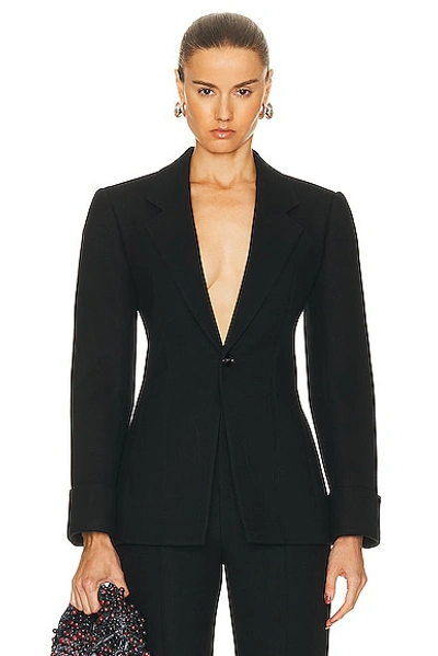 Shop Bottega Veneta Structured Double Melange Jacket In Black