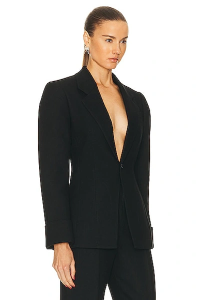 Bottega Veneta Structured Double Melange Jacket In Black