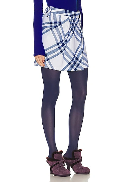 Burberry Pleat Detail Check Wool Mini Skirt In Salt Ip Check