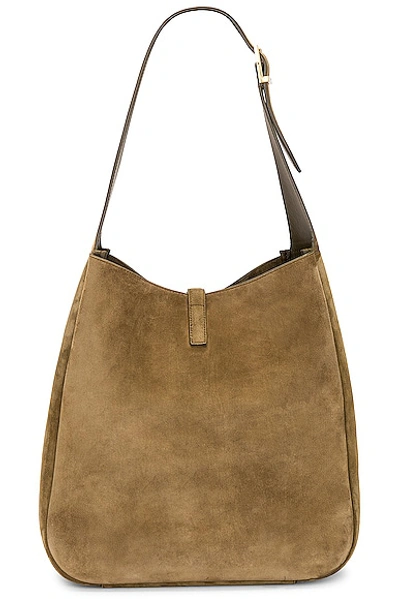 Shop Saint Laurent Le 5 A 7 Supple Hobo Bag In Barley Green