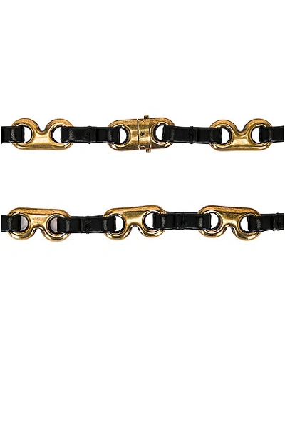 Shop Burberry Slider Belt In Black & Gold