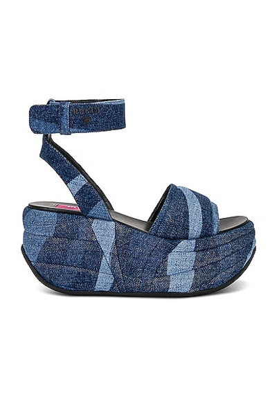 Shop Emilio Pucci Wedge Sandal In Blu & Celeste