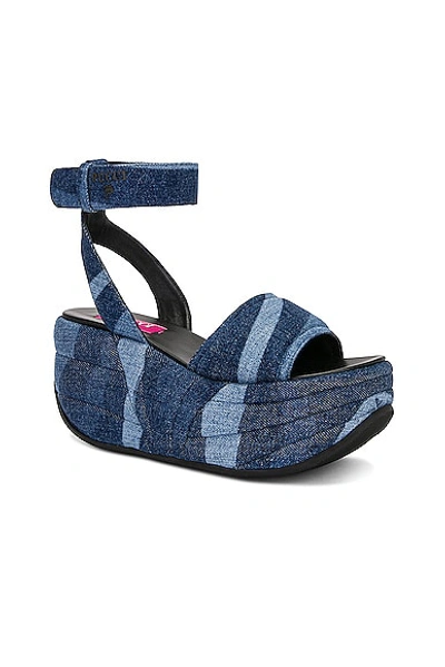 Shop Emilio Pucci Wedge Sandal In Blu & Celeste