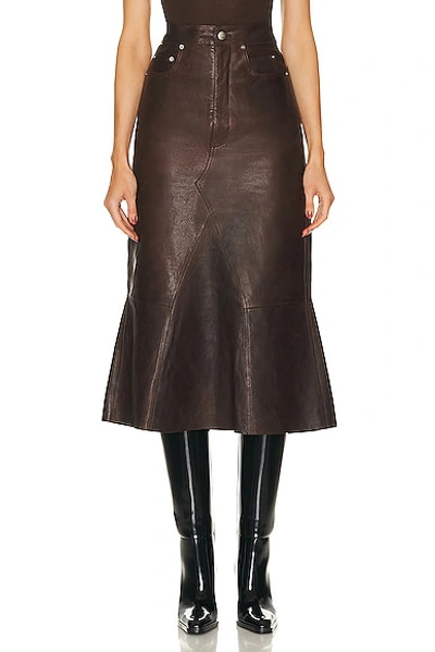 Shop Rick Owens Godet Skirt In Brown
