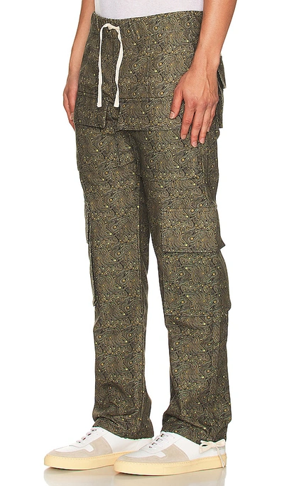 Shop Krost Paisley Cargo Pants In Olive