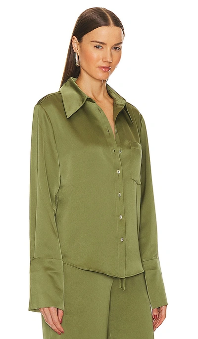 Shop Song Of Style Tito Button Down Shirt In Olive