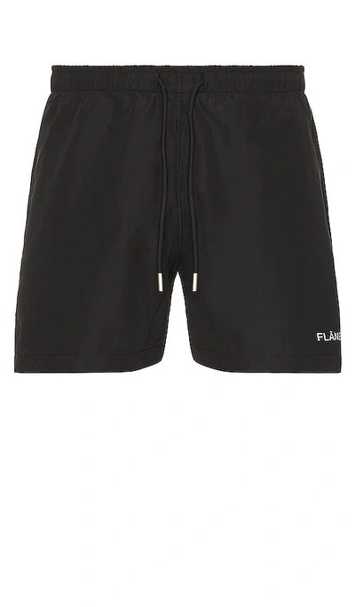 Shop Flâneur Essential Swim Shorts In Black