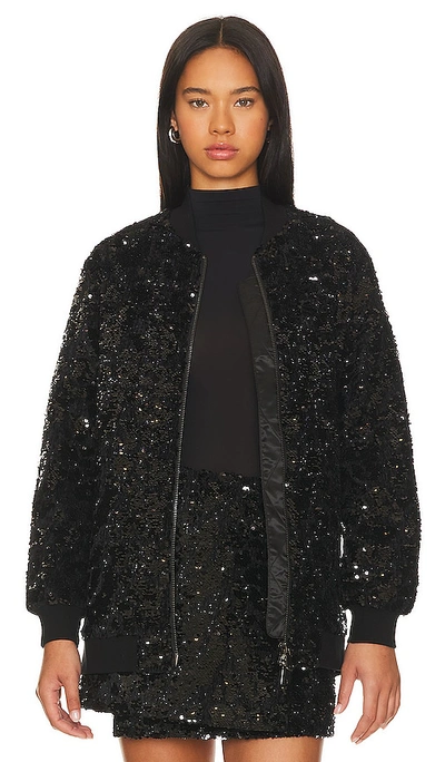 Shop Le Superbe Grand Prix Long Bomber Jacket In Black