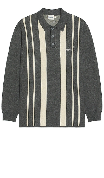Shop Bound Aprile Long Sleeve Polo In Grey
