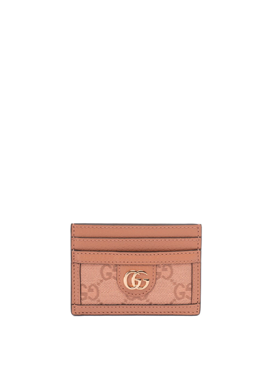 Shop Gucci `ophidia` Card Case In Pink