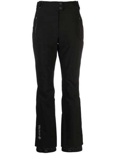 Shop Moncler Black Flared-leg Ski Trousers