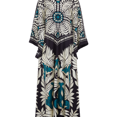 La Doublej Magnifico Printed Open-back Dress In Mix Tiles Placée Black