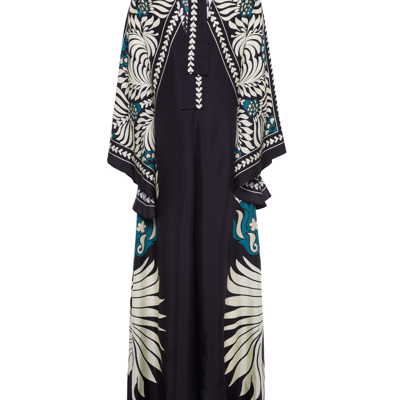 La Doublej Magnifico Printed Open-back Dress In Mix Tiles Placée Black
